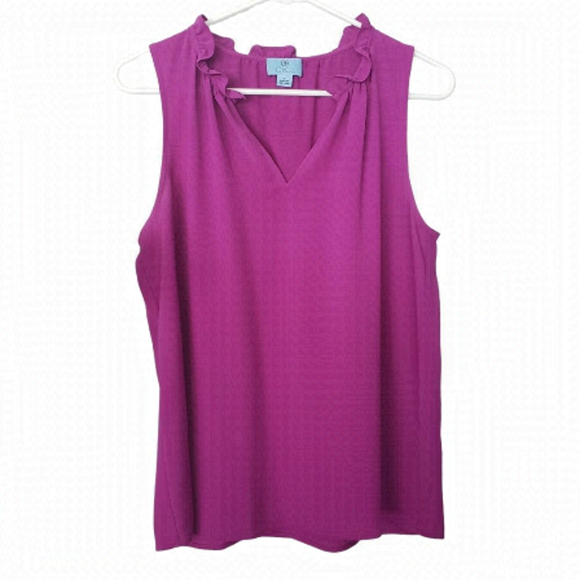 Cece purple ruffle tank top small - Picture 1 of 4